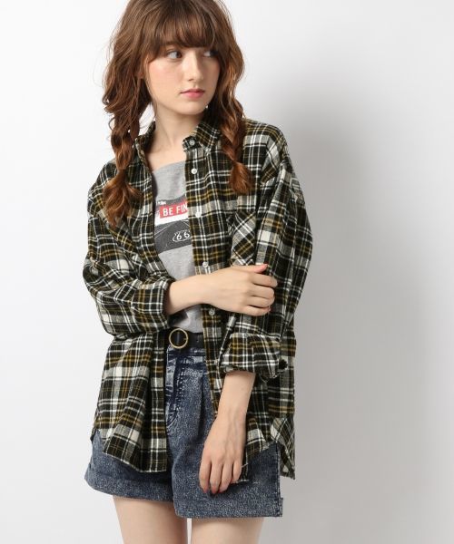 Heather(ヘザー)の「アソートBIGシャツ 731400(シャツ/ブラウス・レディース・レッド系その他/ブラック系その他/ブルー・FREE)」の1枚目の写真