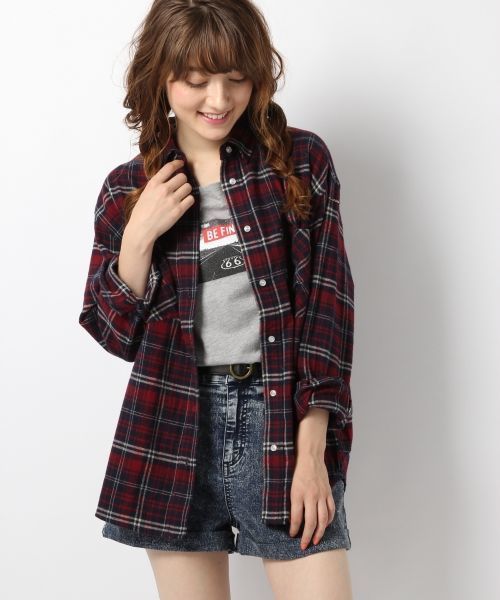 Heather(ヘザー)の「アソートBIGシャツ 731400(シャツ/ブラウス・レディース・レッド系その他/ブラック系その他/ブルー・FREE)」の3枚目の写真