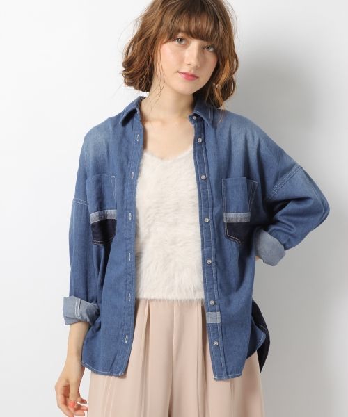 Heather(ヘザー)の「アソートBIGシャツ 731400(シャツ/ブラウス・レディース・レッド系その他/ブラック系その他/ブルー・FREE)」の2枚目の写真