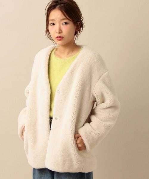 Another Edition(アナザーエディション)の「フェイクボアミディアムコート/ AEMBC FAKE ボア MEDIUM(その他アウター・レディース・ナチュラル/ライトブルー・フリー)」の15枚目の写真