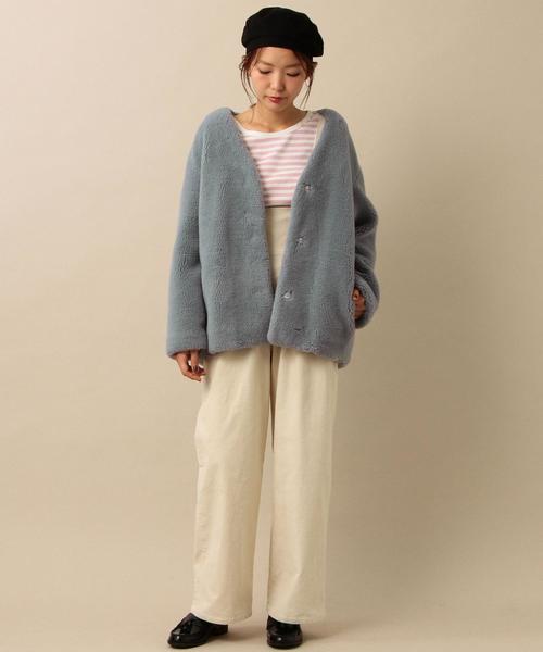 Another Edition(アナザーエディション)の「フェイクボアミディアムコート/ AEMBC FAKE ボア MEDIUM(その他アウター・レディース・ナチュラル/ライトブルー・フリー)」の11枚目の写真