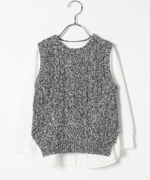 GLOBAL WORK | 【キッズ】ニットベストツキプルオーバー長袖2/727106(ニット/セーター)