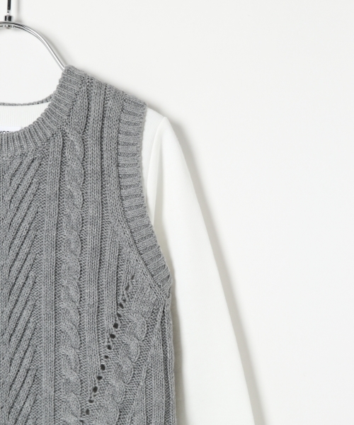 GLOBAL WORK（グローバルワーク）の「【キッズ】ニットベストツキプルオーバー長袖2/727106（ニット/セーター・キッズ・ブラック系その他/グレー/キャメル・X-LARGE/LARGE/SMALL/MEDIUM）」の8枚目の写真