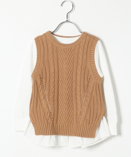 GLOBAL WORK（グローバルワーク）の「【キッズ】ニットベストツキプルオーバー長袖2/727106（ニット/セーター・キッズ・ブラック系その他/グレー/キャメル・X-LARGE/LARGE/SMALL/MEDIUM）」の5枚目の写真