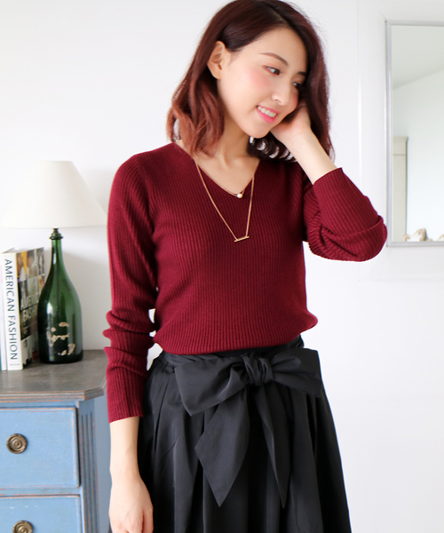 N.（N. Natural Beauty Basic）（エヌエヌナチュラルビューティーベーシック）の「ハイケージリブニット（ニット/セーター・レディース・ブラック/グレー/ホワイト/ブラウン/ボルドー・MEDIUM）」の5枚目の写真