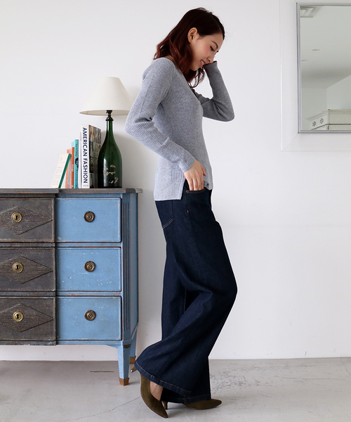 N.（N. Natural Beauty Basic）（エヌエヌナチュラルビューティーベーシック）の「ハイケージリブニット（ニット/セーター・レディース・ブラック/グレー/ホワイト/ブラウン/ボルドー・MEDIUM）」の19枚目の写真