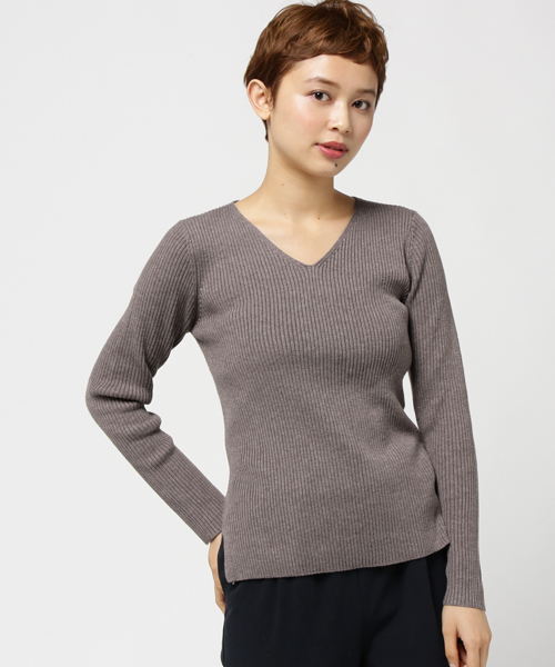 N.（N. Natural Beauty Basic）（エヌエヌナチュラルビューティーベーシック）の「ハイケージリブニット（ニット/セーター・レディース・ブラック/グレー/ホワイト/ブラウン/ボルドー・MEDIUM）」の21枚目の写真