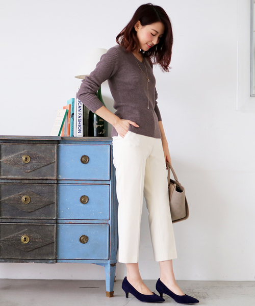 N.（N. Natural Beauty Basic）（エヌエヌナチュラルビューティーベーシック）の「ハイケージリブニット（ニット/セーター・レディース・ブラック/グレー/ホワイト/ブラウン/ボルドー・MEDIUM）」の22枚目の写真