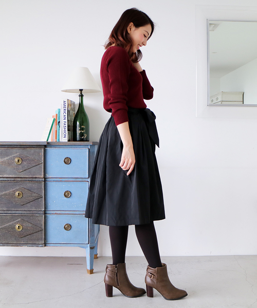 N.（N. Natural Beauty Basic）（エヌエヌナチュラルビューティーベーシック）の「ハイケージリブニット（ニット/セーター・レディース・ブラック/グレー/ホワイト/ブラウン/ボルドー・MEDIUM）」の16枚目の写真