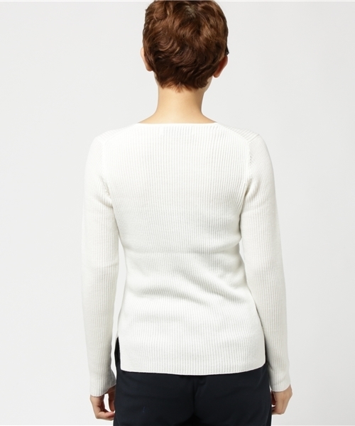 N.（N. Natural Beauty Basic）（エヌエヌナチュラルビューティーベーシック）の「ハイケージリブニット（ニット/セーター・レディース・ブラック/グレー/ホワイト/ブラウン/ボルドー・MEDIUM）」の8枚目の写真