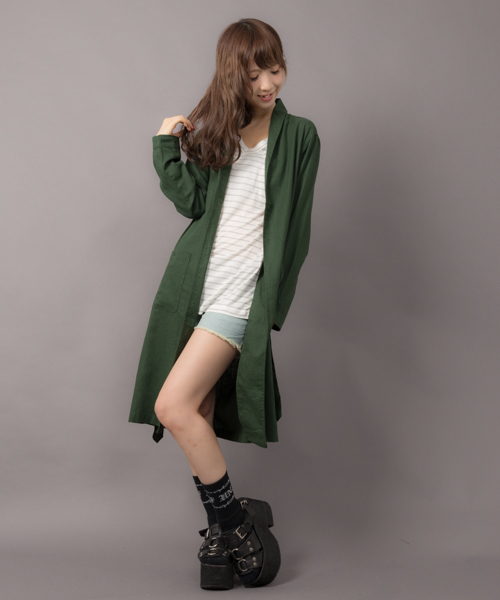 セール Mangrove カラー綿麻ショールカラーロングガウン カーディガン ボレロ Mangrove マングローブ のファッション通販 Zozotown