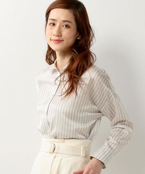 Jewel Changes（ジュエルチェンジズ）の「JOC サテン D/SL シャツ（シャツ/ブラウス・レディース・ナチュラル/ベージュ/その他1・FREE）」の3枚目の写真