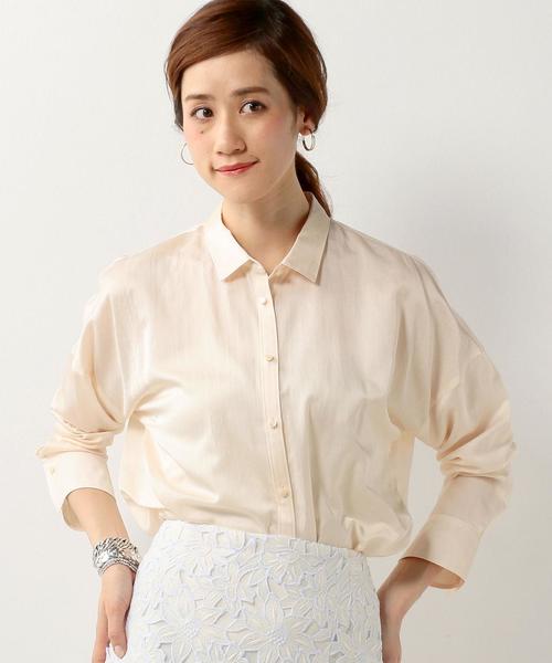 Jewel Changes（ジュエルチェンジズ）の「JOC サテン D/SL シャツ（シャツ/ブラウス・レディース・ナチュラル/ベージュ/その他1・FREE）」の14枚目の写真