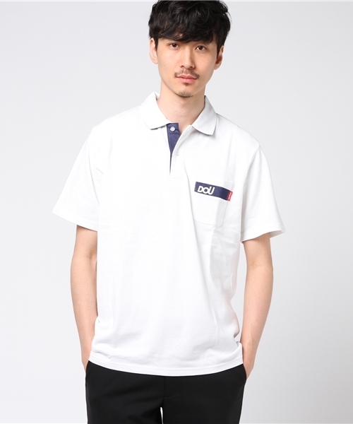 DOUBLE STEAL（ダブルスティール）の「Line Bar DOU POLO　ポロシャツ（ポロシャツ・メンズ・ホワイト/ブラック/カーキ・LARGE/MEDIUM/X-LARGE）」の10枚目の写真