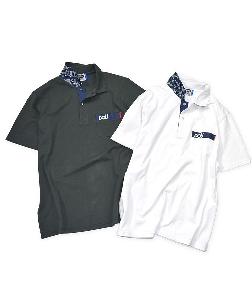 DOUBLE STEAL（ダブルスティール）の「Line Bar DOU POLO　ポロシャツ（ポロシャツ・メンズ・ホワイト/ブラック/カーキ・LARGE/MEDIUM/X-LARGE）」の8枚目の写真