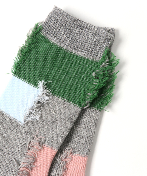 Ne-net(ネネット)の「パッチソックス(ソックス/靴下・レディース・オフホワイト/グレー/ベージュ・02/03)」の7枚目の写真