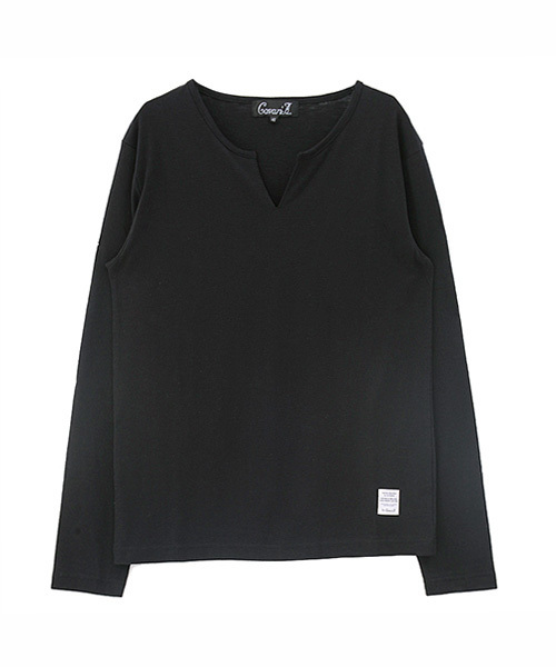 SILVER BULLET(シルバーバレット)の「『CavariA/キャバリア』スラブ天竺キーネック長袖Tシャツ(Tシャツ/カットソー・メンズ・ホワイト/ブラック/グレー/カーキ/ネイビー/ライトピンク・L/M/XL)」の14枚目の写真