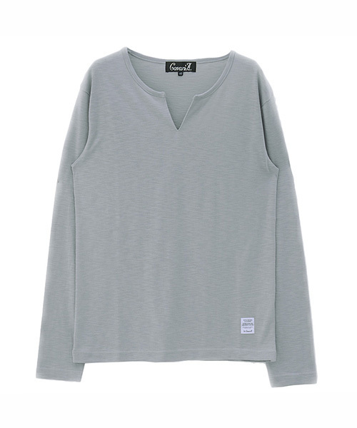 SILVER BULLET(シルバーバレット)の「『CavariA/キャバリア』スラブ天竺キーネック長袖Tシャツ(Tシャツ/カットソー・メンズ・ホワイト/ブラック/グレー/カーキ/ネイビー/ライトピンク・L/M/XL)」の13枚目の写真