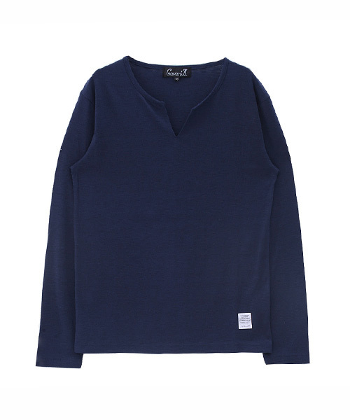 SILVER BULLET(シルバーバレット)の「『CavariA/キャバリア』スラブ天竺キーネック長袖Tシャツ(Tシャツ/カットソー・メンズ・ホワイト/ブラック/グレー/カーキ/ネイビー/ライトピンク・L/M/XL)」の11枚目の写真