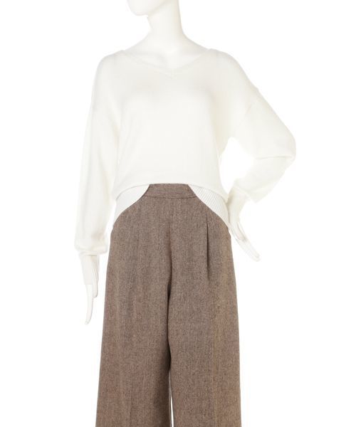 FREE'S MART（フリーズマート）の「アンゴラ混２WAY Vネックニット（ニット/セーター・レディース・ホワイト/グレー/レッド/ブルー・FREE）」の22枚目の写真