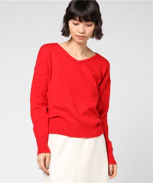 FREE'S MART（フリーズマート）の「アンゴラ混２WAY Vネックニット（ニット/セーター・レディース・ホワイト/グレー/レッド/ブルー・FREE）」の17枚目の写真