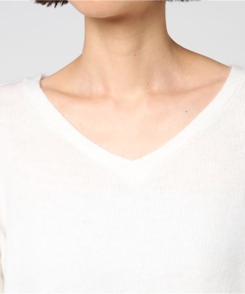 FREE'S MART（フリーズマート）の「アンゴラ混２WAY Vネックニット（ニット/セーター・レディース・ホワイト/グレー/レッド/ブルー・FREE）」の10枚目の写真