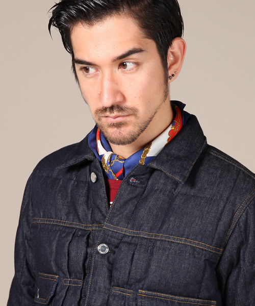 MONKEY TIME（モンキータイム）の「MT∴ デニム ダウン G-ジャケットÅ（デニムジャケット・メンズ・ネイビー・SMALL/MEDIUM/LARGE）」の6枚目の写真