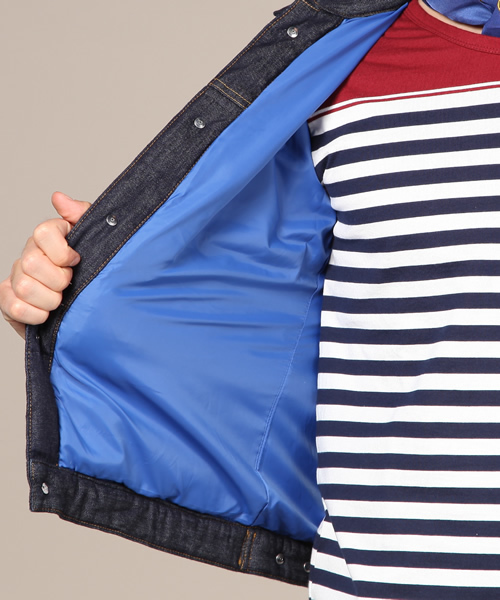 MONKEY TIME（モンキータイム）の「MT∴ デニム ダウン G-ジャケットÅ（デニムジャケット・メンズ・ネイビー・SMALL/MEDIUM/LARGE）」の7枚目の写真