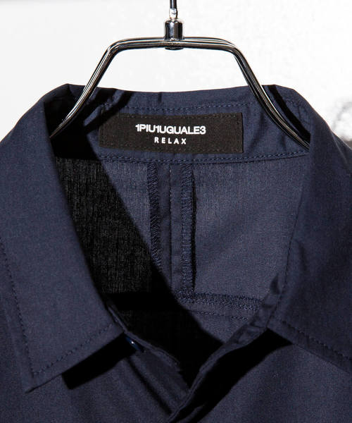 1PIU1UGUALE3  RELAX （ウノピゥウノウグァーレトレ リラックス）の「1PIU1UGUALE3 RELAX(ウノピゥウノウグァーレトレ)ブロッキングニットシャツ（シャツ/ブラウス・メンズ・ホワイト/ネイビー・SMALL/MEDIUM/LARGE/X-LARGE）」の5枚目の写真