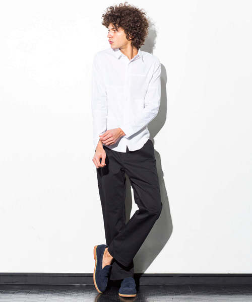 1PIU1UGUALE3  RELAX （ウノピゥウノウグァーレトレ リラックス）の「1PIU1UGUALE3 RELAX(ウノピゥウノウグァーレトレ)ブロッキングニットシャツ（シャツ/ブラウス・メンズ・ホワイト/ネイビー・SMALL/MEDIUM/LARGE/X-LARGE）」の9枚目の写真