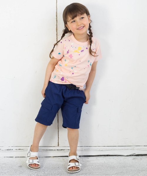 BREEZE（ブリーズ）の「ネット限定ペンキTシャツ（Tシャツ/カットソー・キッズ・ネイビー/サーモンピンク/キナリ・140/80/110/130/100/120/90/95）」の8枚目の写真