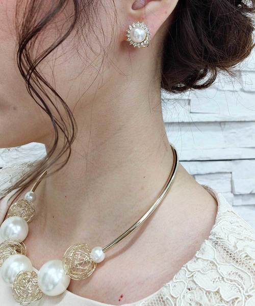 Cupid Heart（キューピッドハート）の「【Cupid Heart】結婚式アクセサリー 一粒パールイヤリング（イヤリング・レディース・ゴールド/シルバー・MEDIUM）」の6枚目の写真