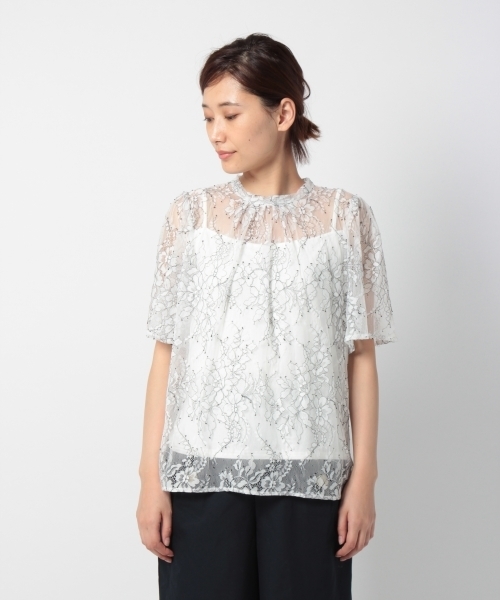 laboratory work(ラボラトリーワーク)の「レース袖ボリュームプルオーバー(シャツ/ブラウス・レディース・ホワイト/ブラック・MEDIUM)」の8枚目の写真