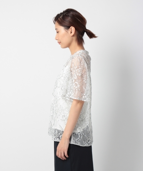 laboratory work(ラボラトリーワーク)の「レース袖ボリュームプルオーバー(シャツ/ブラウス・レディース・ホワイト/ブラック・MEDIUM)」の9枚目の写真