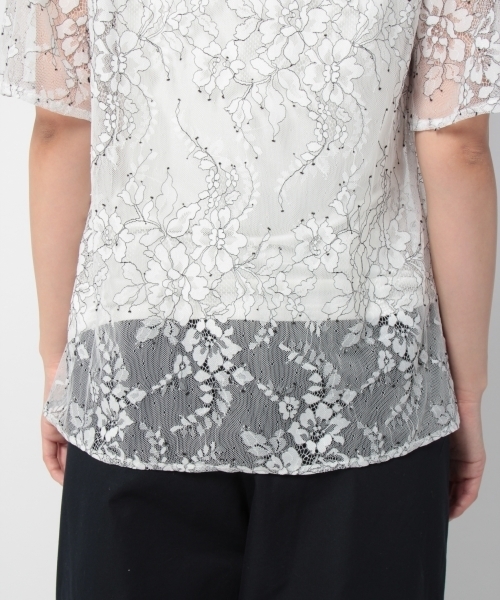 laboratory work(ラボラトリーワーク)の「レース袖ボリュームプルオーバー(シャツ/ブラウス・レディース・ホワイト/ブラック・MEDIUM)」の14枚目の写真