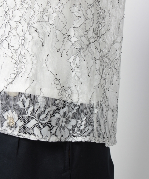laboratory work(ラボラトリーワーク)の「レース袖ボリュームプルオーバー(シャツ/ブラウス・レディース・ホワイト/ブラック・MEDIUM)」の15枚目の写真