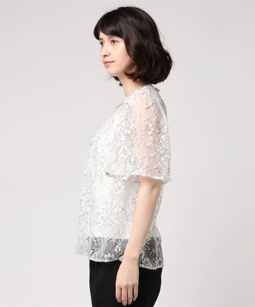 laboratory work(ラボラトリーワーク)の「レース袖ボリュームプルオーバー(シャツ/ブラウス・レディース・ホワイト/ブラック・MEDIUM)」の3枚目の写真
