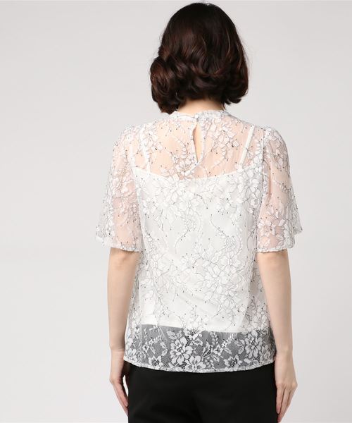 laboratory work(ラボラトリーワーク)の「レース袖ボリュームプルオーバー(シャツ/ブラウス・レディース・ホワイト/ブラック・MEDIUM)」の4枚目の写真