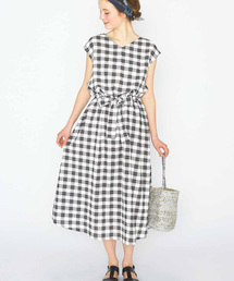 シロップ． | くしゅくしゅチェックのロングワンピース(ワンピース)