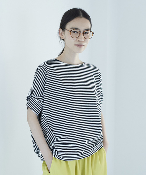 AMERICAN HOLIC（アメリカンホリック）の「・変形カットプルオーバー（Tシャツ/カットソー・レディース・オフホワイト/カーキ/その他7/ブラック・FREE）」の4枚目の写真