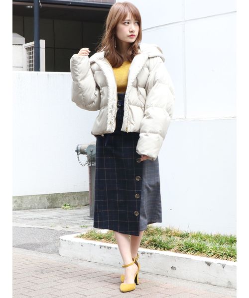 dazzlin（ダズリン）の「パッチワークチェックラップスカート（スカート・レディース・ブルー/ネイビー/ブラウン・SMALL/MEDIUM）」の14枚目の写真