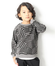 devirock | 総柄プリント長袖裏毛スウェットトレーナー(スウェット)