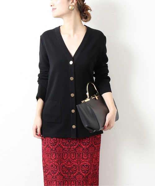 IENA - VERMEIL par iena 　ミラノリブメタルボタンニットジャケット セール】ミラノリブメタルボタンニットジャケット