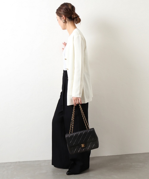 セール】ミラノリブメタルボタンニットジャケット