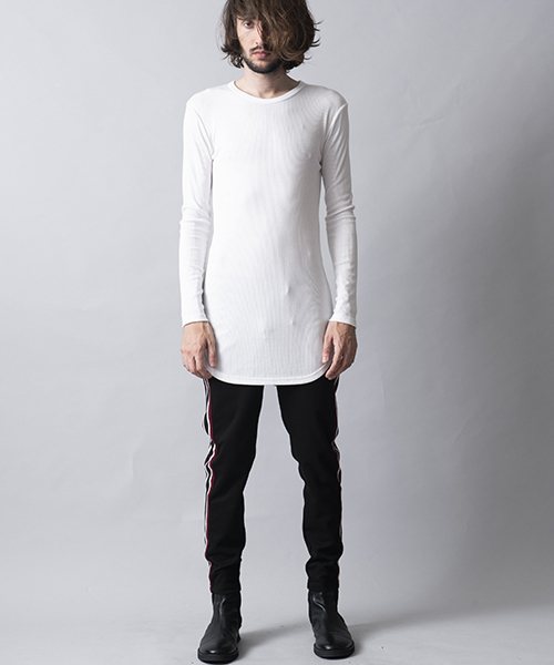 NO ID.（ノーアイディ）の「mlt2369-デュアルウォームテレコＣ-ＮロンＴ（Tシャツ/カットソー・メンズ・ホワイト/ブラック/レッド/グレー・1/2）」の18枚目の写真