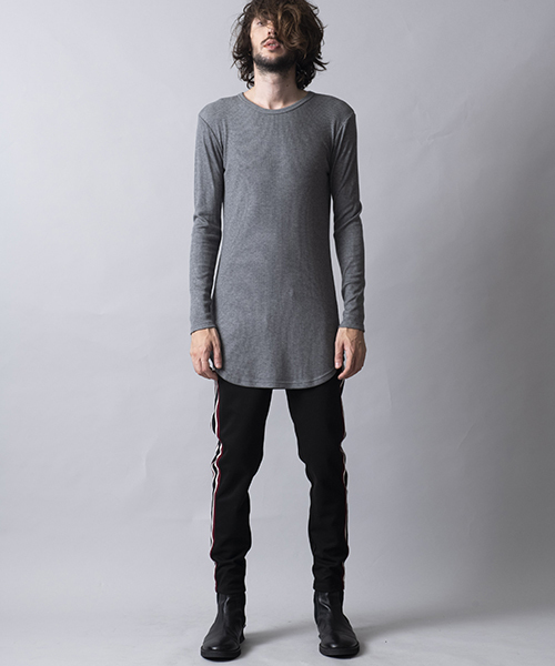 NO ID.（ノーアイディ）の「mlt2369-デュアルウォームテレコＣ-ＮロンＴ（Tシャツ/カットソー・メンズ・ホワイト/ブラック/レッド/グレー・1/2）」の21枚目の写真