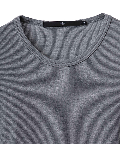 NO ID.（ノーアイディ）の「mlt2369-デュアルウォームテレコＣ-ＮロンＴ（Tシャツ/カットソー・メンズ・ホワイト/ブラック/レッド/グレー・1/2）」の5枚目の写真