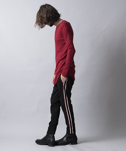 NO ID.（ノーアイディ）の「mlt2369-デュアルウォームテレコＣ-ＮロンＴ（Tシャツ/カットソー・メンズ・ホワイト/ブラック/レッド/グレー・1/2）」の16枚目の写真