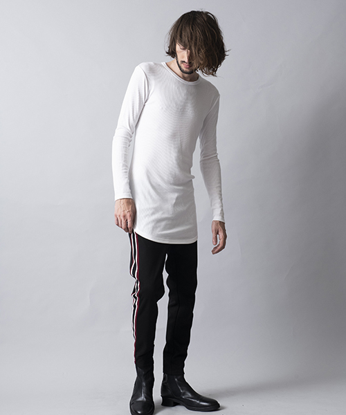 NO ID.（ノーアイディ）の「mlt2369-デュアルウォームテレコＣ-ＮロンＴ（Tシャツ/カットソー・メンズ・ホワイト/ブラック/レッド/グレー・1/2）」の10枚目の写真