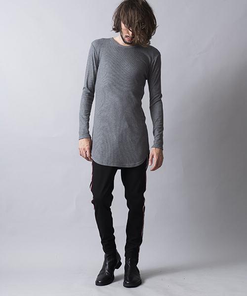 NO ID.（ノーアイディ）の「mlt2369-デュアルウォームテレコＣ-ＮロンＴ（Tシャツ/カットソー・メンズ・ホワイト/ブラック/レッド/グレー・1/2）」の8枚目の写真